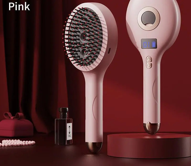 4-in-1 SPA Scalp Care Massage Comb - Red Light Therapy, Nano Steam & Vibration, USB-C Rechargeable(Pink) Wholesale Hub