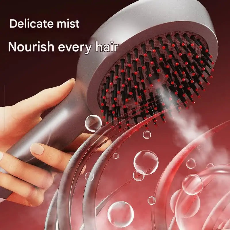 4-in-1 SPA Scalp Care Massage Comb - Red Light Therapy, Nano Steam & Vibration, USB-C Rechargeable(Pink) Wholesale Hub