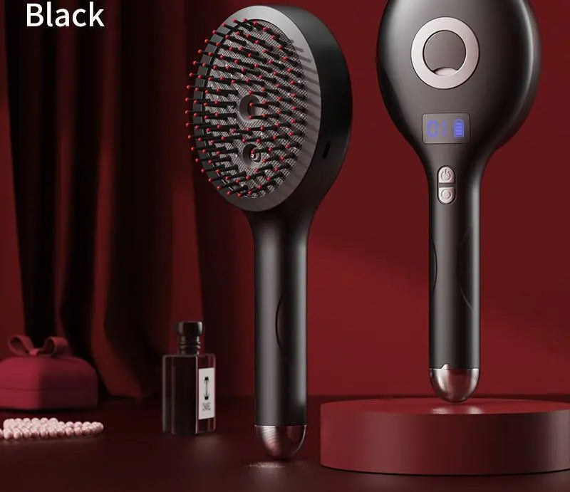 4-in-1 SPA Scalp Care Massage Comb - Red Light Therapy, Nano Steam & Vibration, USB-C Rechargeable(Black) Wholesale Hub