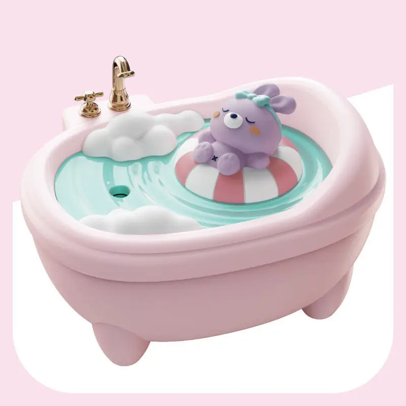 Adorable Bathtub Humidifier with Colorful Night Light - USB-C, 340ml, Auto Shut-Off(Pink Rabbit) Wholesale Hub