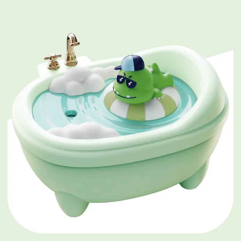 Adorable Bathtub Humidifier with Colorful Night Light - USB-C, 340ml, Auto Shut-Off(Green Dragon) Wholesale Hub