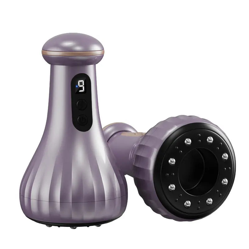 Electric Cupping & Gua Sha Massager - 9 Levels Heat & Suction, Red Light Therapy, USB-C Rechargeable(Purple) Wholesale Hub