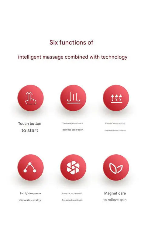 Smart Electric Cupping & Gua Sha Massager with Red Light Therapy & Magnetic Stones - 5 Levels, Rechargeable(white) Wholesale Hub