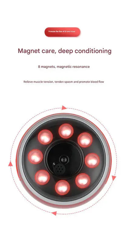 Smart Electric Cupping & Gua Sha Massager with Red Light Therapy & Magnetic Stones - 5 Levels, Rechargeable(black) Wholesale Hub