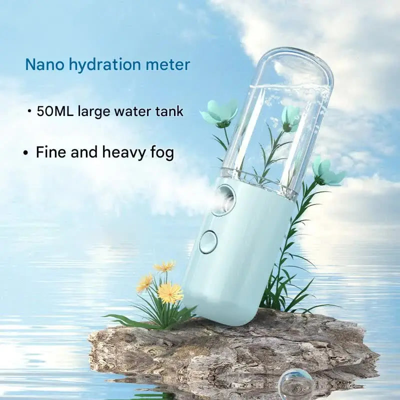 Two Portable Nano Facial Sprayer - 50ml USB Rechargeable Moisturizing Disinfectant Sprayer(white) Wholesale Hub