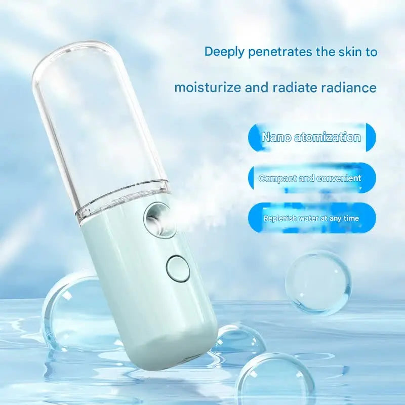 Two Portable Nano Facial Sprayer - 50ml USB Rechargeable Moisturizing Disinfectant Sprayer(white) Wholesale Hub