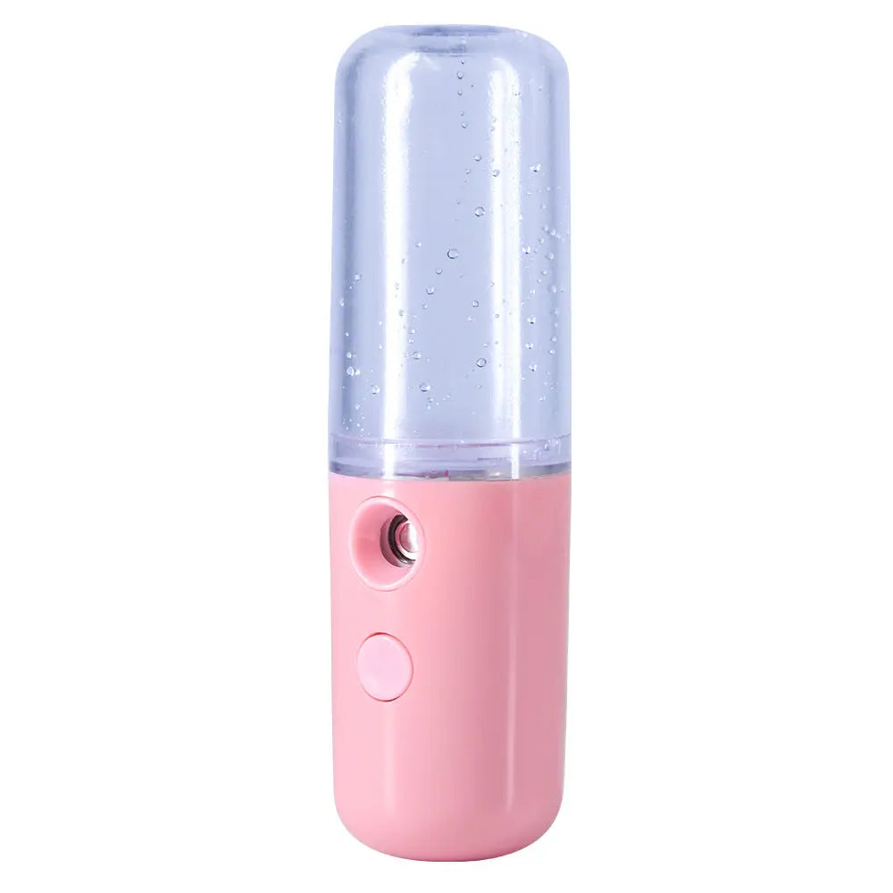 Two Portable Nano Facial Sprayer - 50ml USB Rechargeable Moisturizing Disinfectant Sprayer(Pink) Wholesale Hub