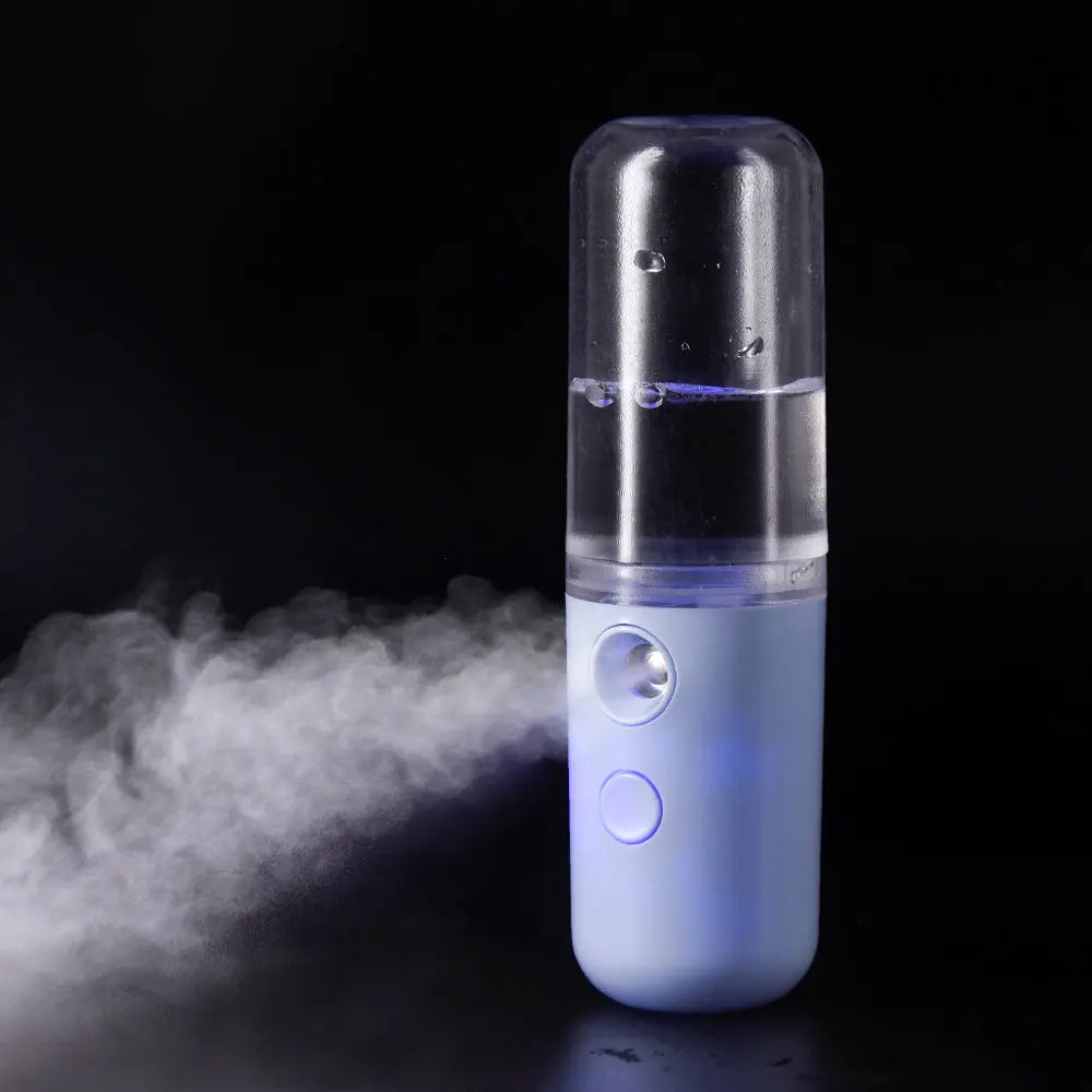 Two Portable Nano Facial Sprayer - 50ml USB Rechargeable Moisturizing Disinfectant Sprayer(Blue) Wholesale Hub