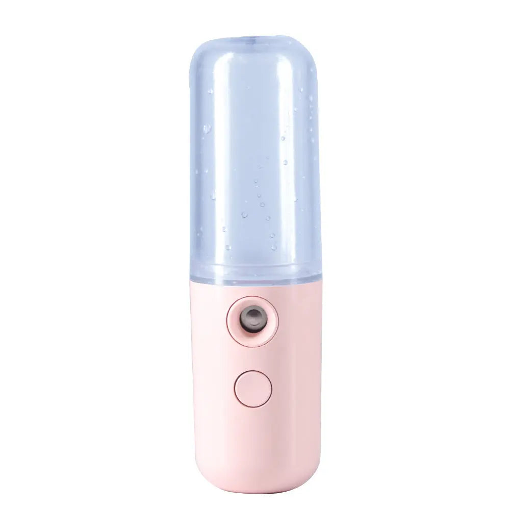Two Portable Nano Facial Sprayer - 50ml USB Rechargeable Moisturizing Disinfectant Sprayer(Light pink) Wholesale Hub