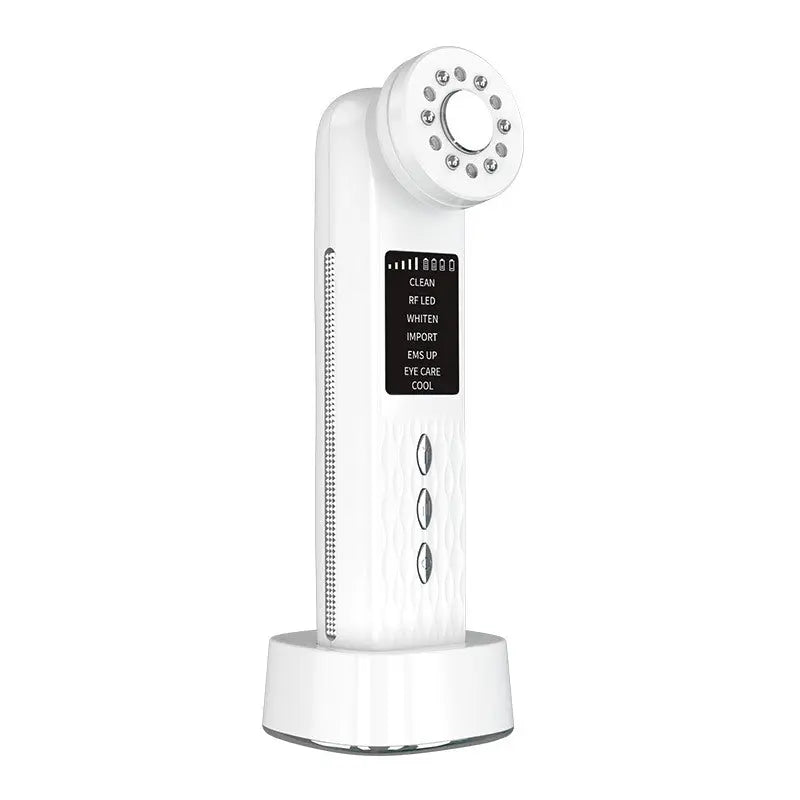 Multi-Functional Facial Beauty Device - Ultrasonic, EMS, RF LED, Cool Therapy & Eye Care(white) Wholesale Hub