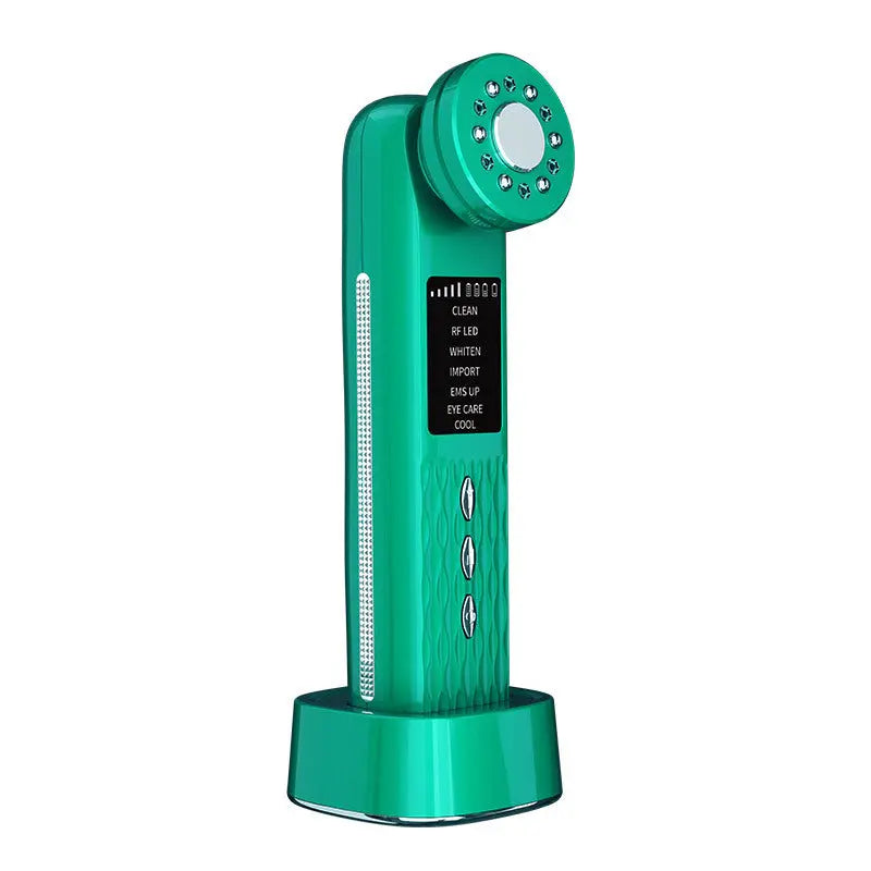 Multi-Functional Facial Beauty Device - Ultrasonic, EMS, RF LED, Cool Therapy & Eye Care(green) Wholesale Hub