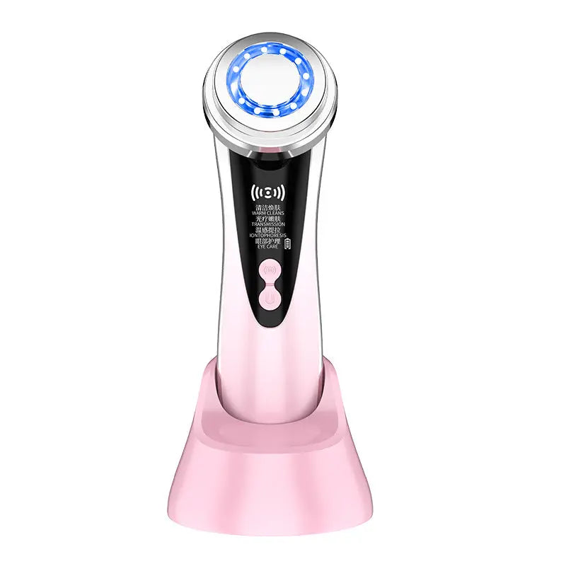 4-in-1 Facial Beauty Device - LED Light Therapy, Warm Lifting, Ion Cleansing & Eye Care(pink) Wholesale Hub