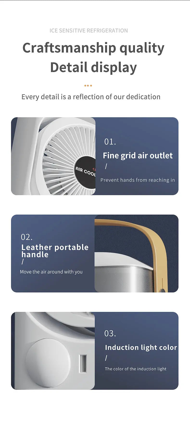 White 3-in-1 Portable Air Cooler Fan - Desktop Humidifier & LED Light, Nano Mist Wholesale Hub