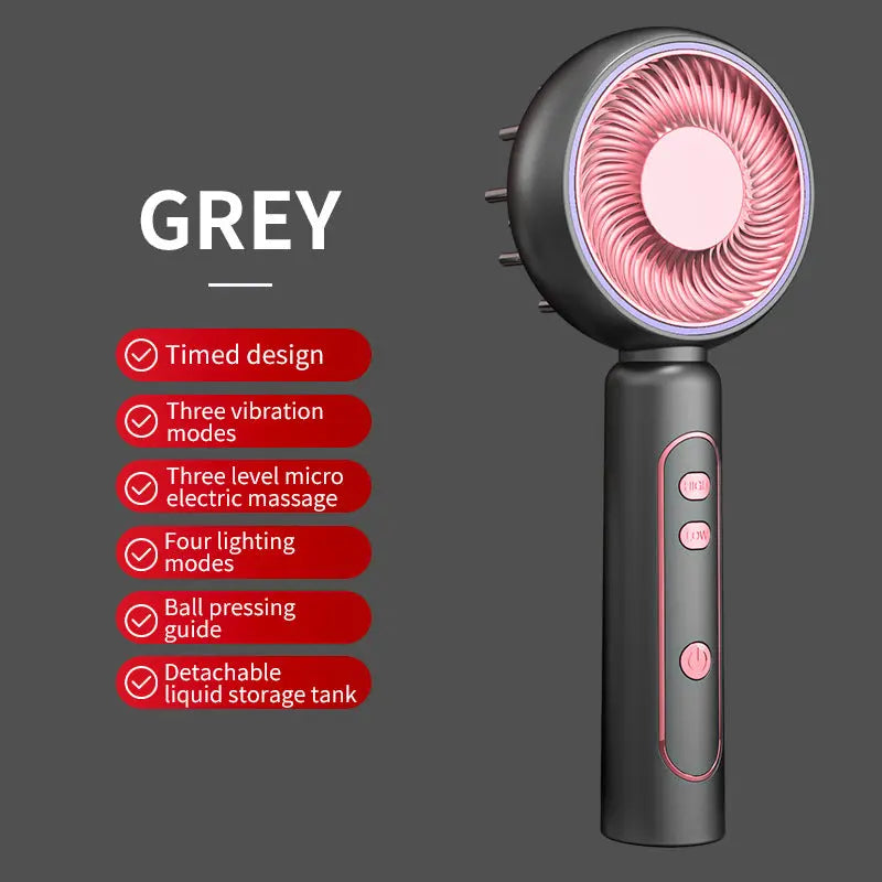 Grey Advanced Scalp Therapy Comb: Red/Blue Light, EMS & Serum Applicator Wholesale Hub