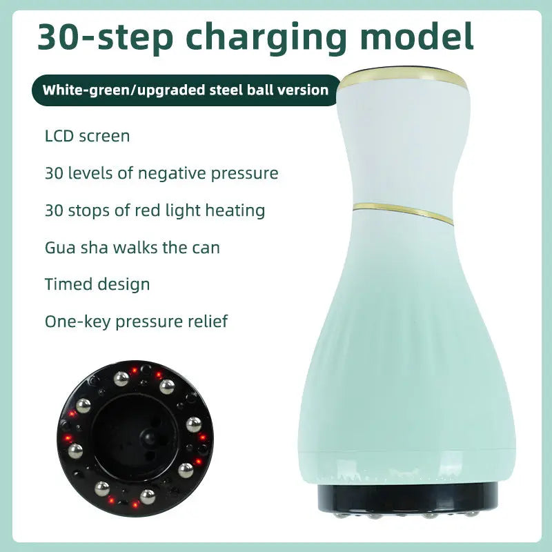 Gradient white green Portable Electric Cupping Therapy Device - Adjustable Intensity & Heat Wholesale Hub