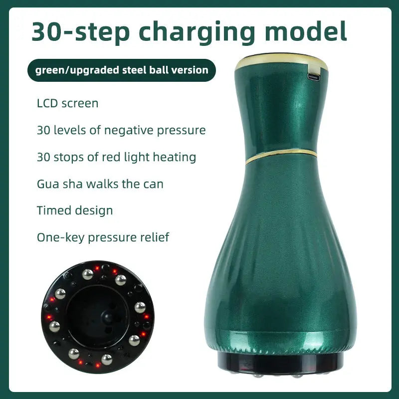Green Portable Electric Cupping Therapy Device - Adjustable Intensity & Heat Wholesale Hub