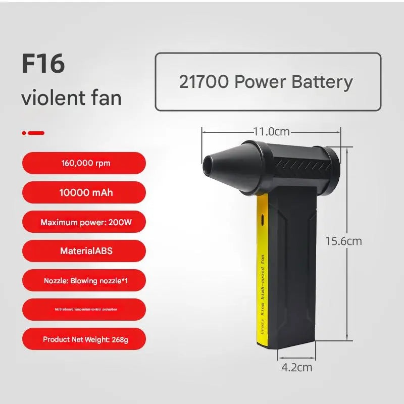 Portable Jet Fan - 200W Powerful Handheld Air Duster & Blower (Red flower color) Wholesale Hub