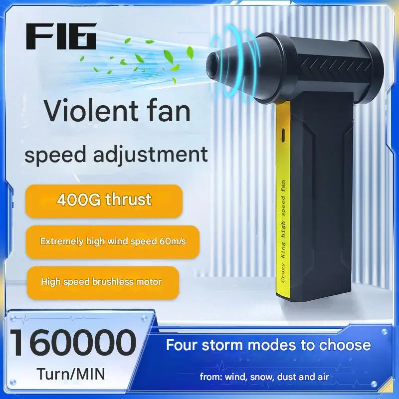 Portable Jet Fan - 200W Powerful Handheld Air Duster & Blower (Red flower color) Wholesale Hub