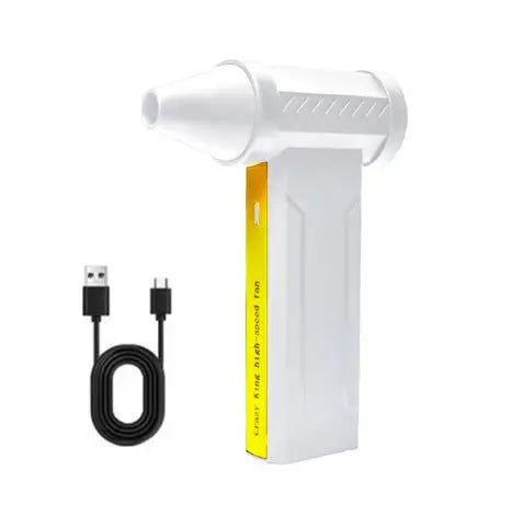 Portable Jet Fan - 200W Powerful Handheld Air Duster & Blower (White) Wholesale Hub