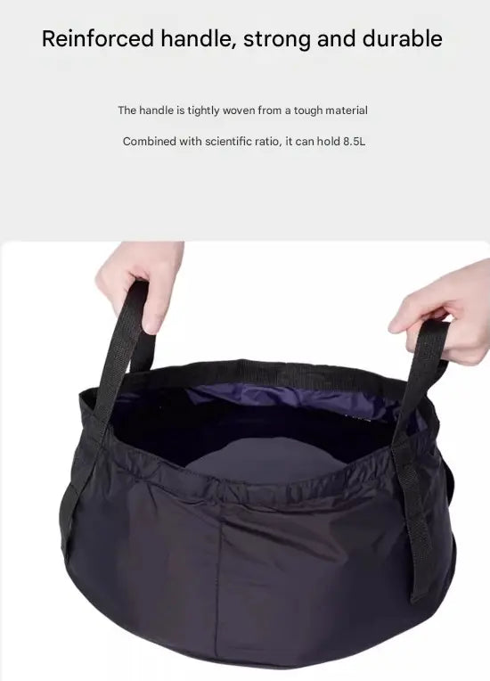 2 Pcs Dark Blue Ultra-Lightweight Collapsible Travel Basin - Waterproof Folding Bucket for Camping, Hiking & Outdoors (8.5L) Wholesale Hub