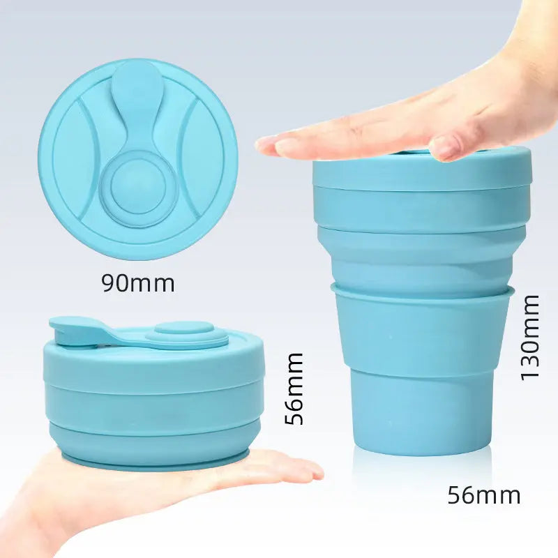 2 Pcs White and Pink 350ml Collapsible Silicone Travel Cup - Portable, Leak-Proof & Food-Grade Drinking Mug with Lid, Insulating Sleeve & Straw Wholesale Hub