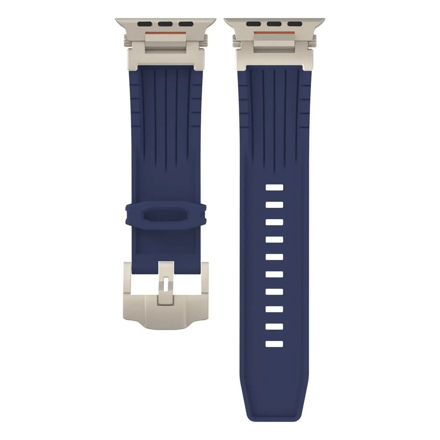 Dark Blue Rugged Tactical Silicone Strap for Apple Watch Ultra & Series - Heavy-Duty Metal Clasp Wholesale Hub