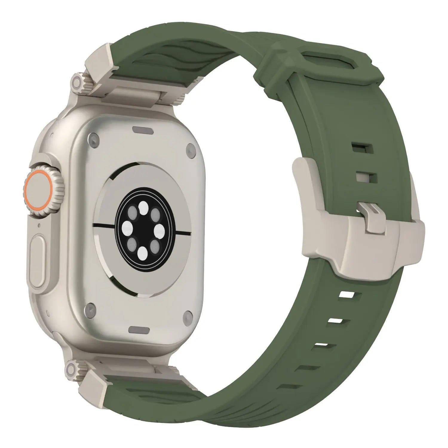 Black Rugged Tactical Silicone Strap for Apple Watch Ultra & Series - Heavy-Duty Metal Clasp Wholesale Hub