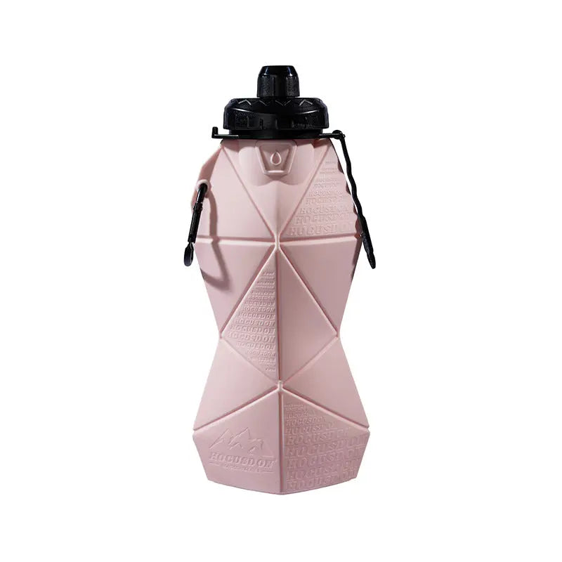 Pink and Black Cup Lid Ultimate Foldable Silicone Water Bottle - Lightweight Leakproof Travel & Sports Hydration - 700ml Wholesale Hub