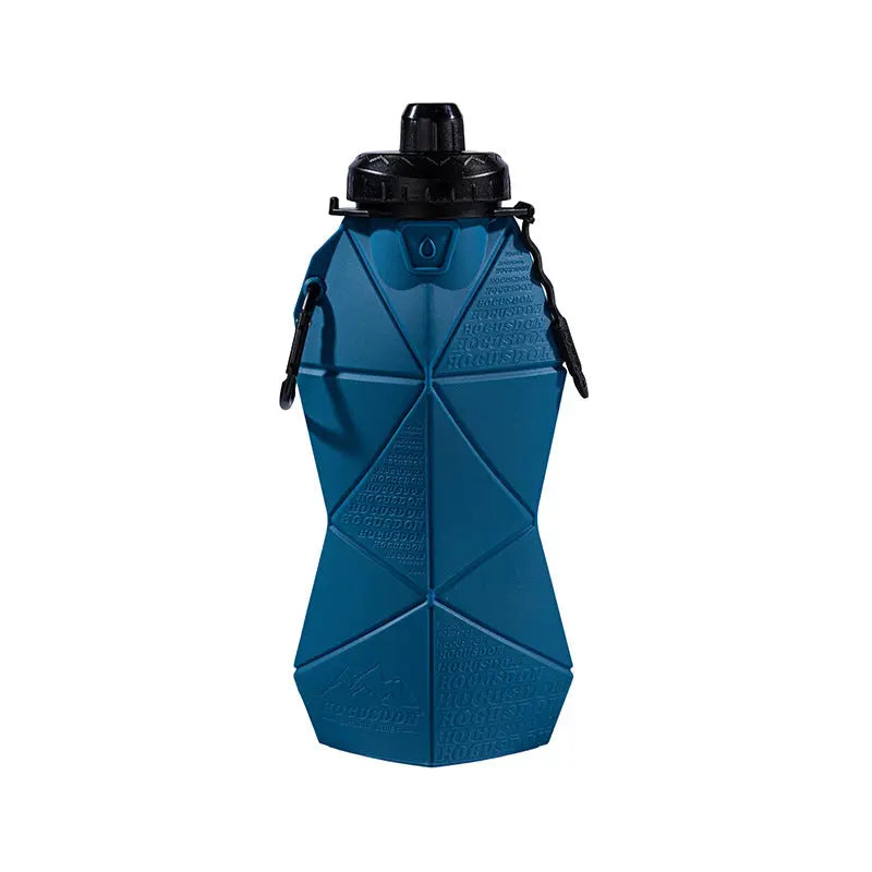 Blue and Black Cup Lid Ultimate Foldable Silicone Water Bottle - Lightweight Leakproof Travel & Sports Hydration - 700ml Wholesale Hub