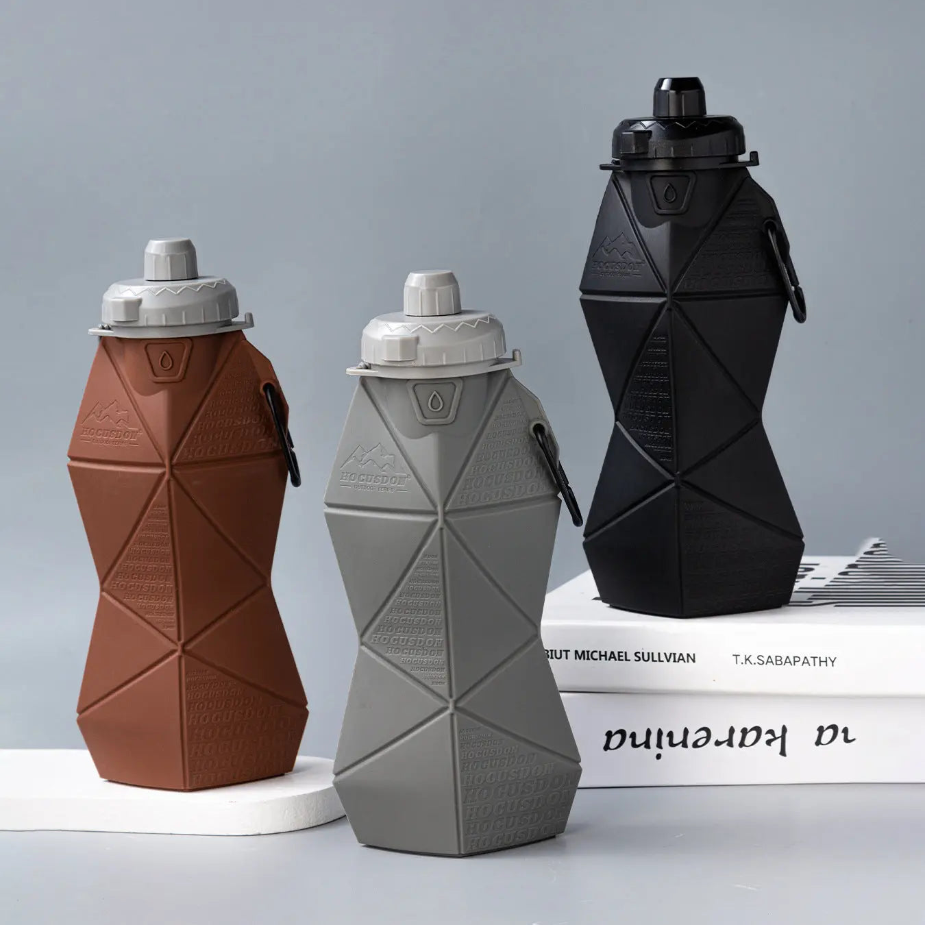 Black and Black Cup Lid Ultimate Foldable Silicone Water Bottle - Lightweight Leakproof Travel & Sports Hydration - 700ml Wholesale Hub
