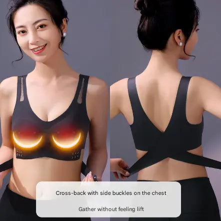 Size L Black Wireless Electric Breast Massager Bra - 5 Modes Vibration & 3 Heat Levels for Lifting Comfort & Wellness Wholesale Hub