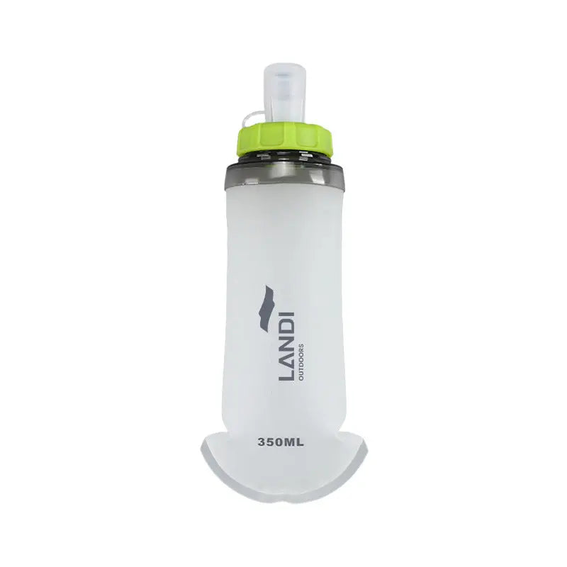 Green and White Ultra-Lightweight 350ml Soft Running Flask - BPA-Free Collapsible TPU Water Bottle for Hiking, Cycling & Outdoor Sports Wholesale Hub