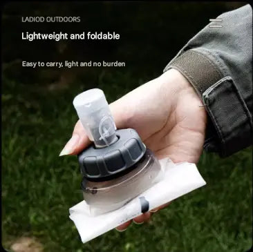 Orange and White Ultra-Lightweight 350ml Soft Running Flask - BPA-Free Collapsible TPU Water Bottle for Hiking, Cycling & Outdoor Sports Wholesale Hub