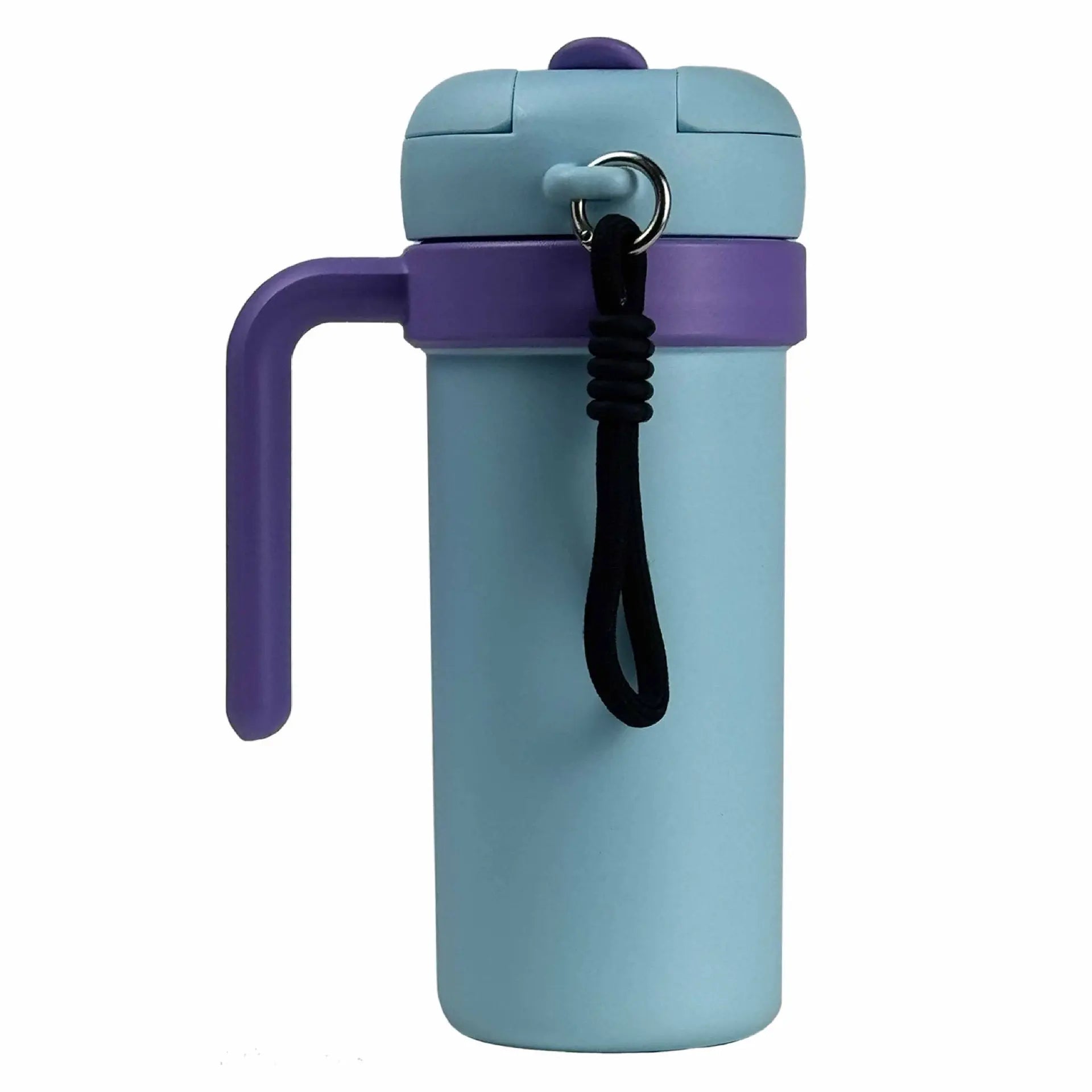Blue and Purple 700ml Insulated Stainless Steel Tumbler with Handle, Dual-Sip Lid, Straw & Tea Infuser Wholesale Hub