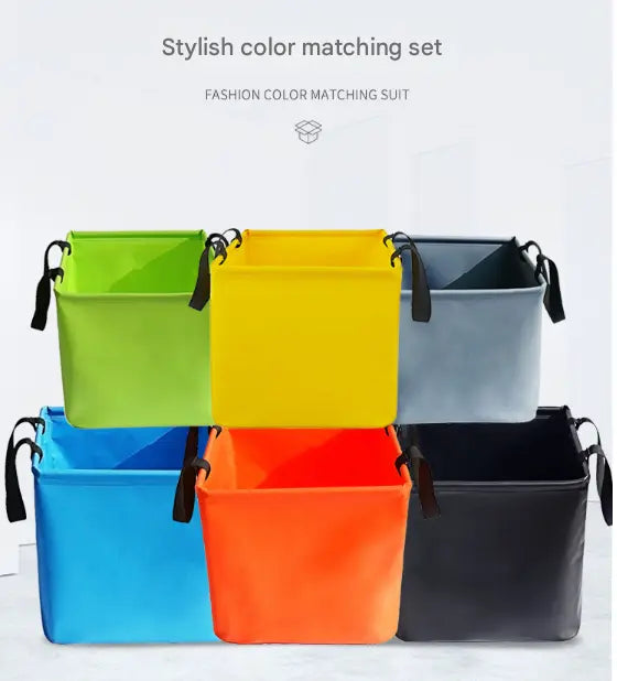 Blue 25L Collapsible Bucket - Heavy-Duty PVC Waterproof Folding Pail for Fishing, Camping & Car Washing Wholesale Hub