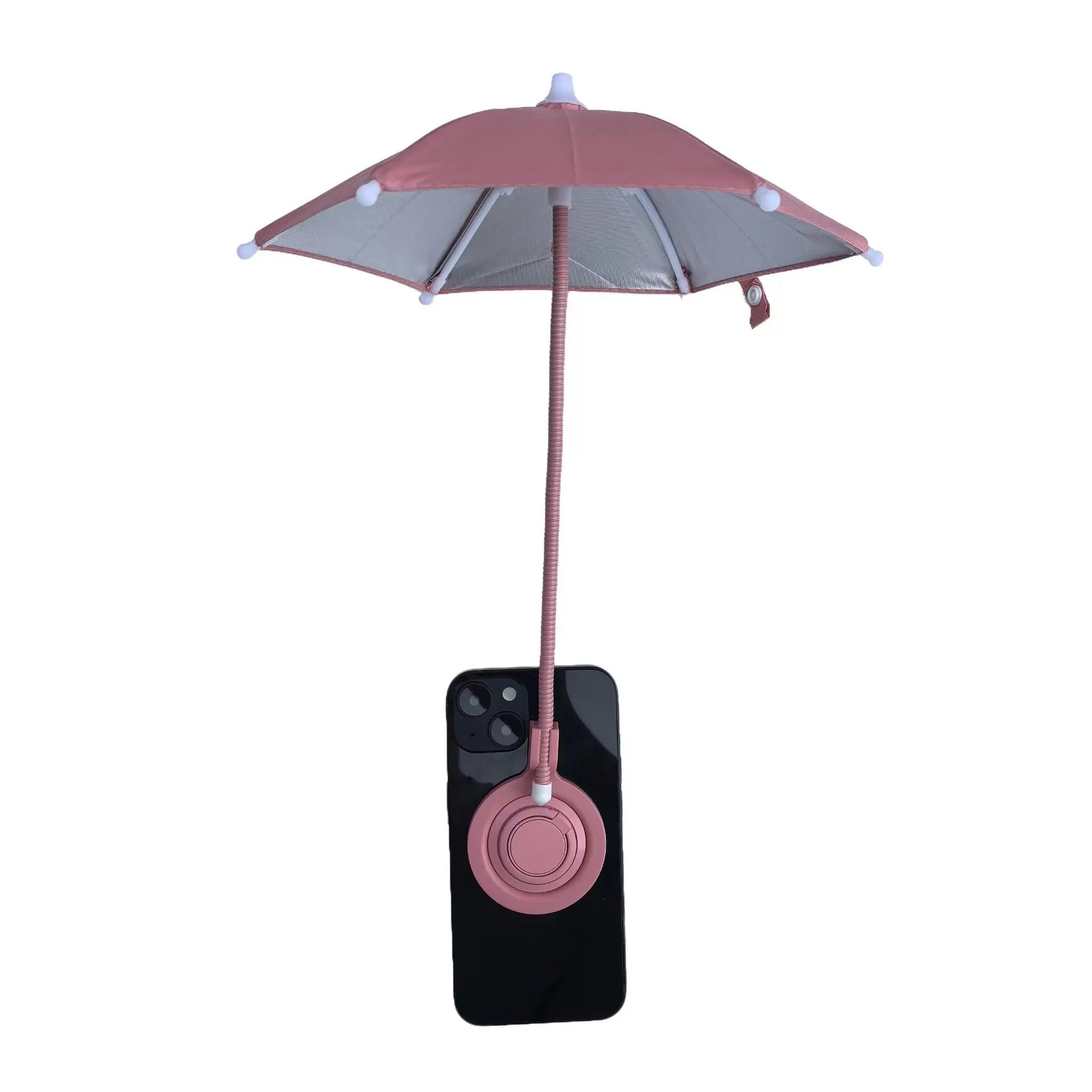 Pink Magnetic Phone Umbrella Sun Shade - Clear Outdoor Screen Visor, Anti-Glare Mini Parasol for iPhone Wholesale Hub