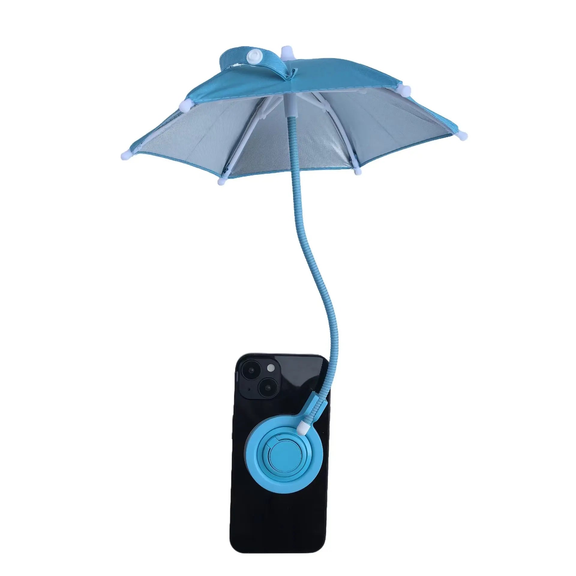 Blue Magnetic Phone Umbrella Sun Shade - Clear Outdoor Screen Visor, Anti-Glare Mini Parasol for iPhone Wholesale Hub