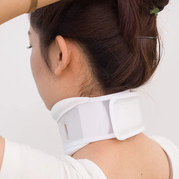 Size M White Adjustable Cervical Collar Neck Brace - Breathable Support for Pain Relief & Posture Wholesale Hub