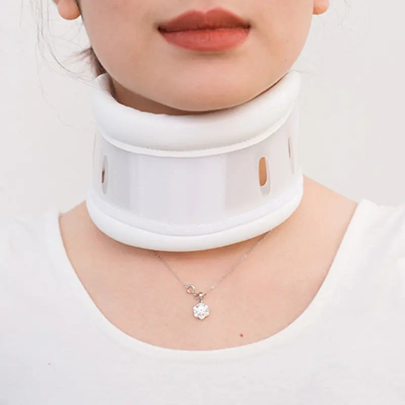 Size L White Adjustable Cervical Collar Neck Brace - Breathable Support for Pain Relief & Posture Wholesale Hub