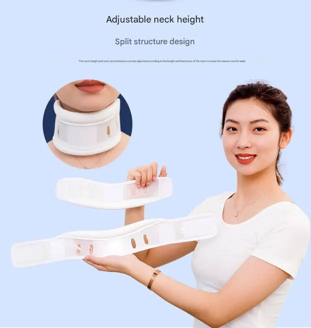 Size L White Adjustable Cervical Collar Neck Brace - Breathable Support for Pain Relief & Posture Wholesale Hub