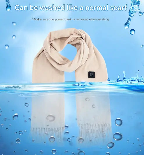 Black USB Electric Heated Scarf - 3-Level Heat Setting Winter Neck Warmer Wholesale Hub
