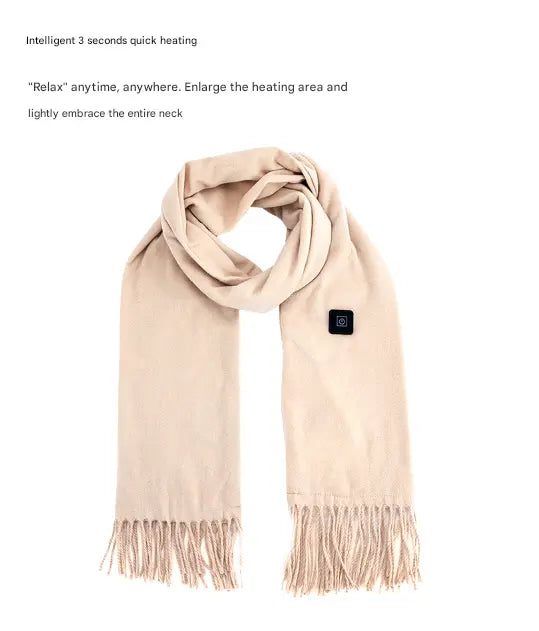 Grey USB Electric Heated Scarf - 3-Level Heat Setting Winter Neck Warmer Wholesale Hub