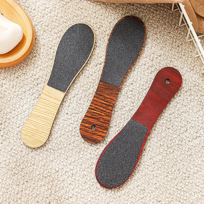Khaki Professional Pedicure Foot File 10-Pack - Double-Sided Callus Remover with Wooden Handle Wholesale Hub