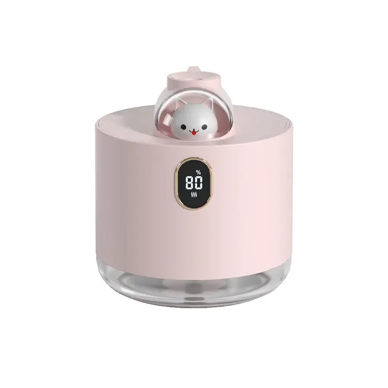 Pink Adorable Space Capsule Humidifier - Portable USB Cool Mist Maker with LED Display & Ambient Night Light Wholesale Hub