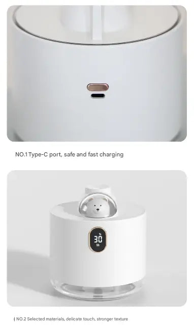Pink Adorable Space Capsule Humidifier - Portable USB Cool Mist Maker with LED Display & Ambient Night Light Wholesale Hub