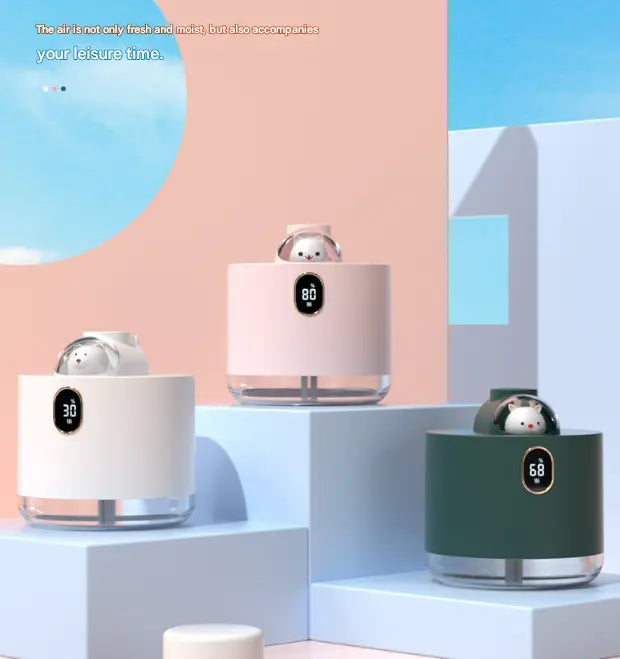 Green Adorable Space Capsule Humidifier - Portable USB Cool Mist Maker with LED Display & Ambient Night Light Wholesale Hub
