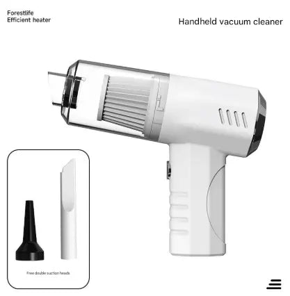 White 2-in-1 Cordless Handheld Vacuum and Air Blower - Portable & Lightweight Cleaner for Car, Home, and Pet Hair Wholesale Hub