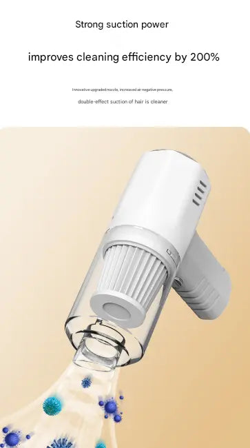 White 2-in-1 Cordless Handheld Vacuum and Air Blower - Portable & Lightweight Cleaner for Car, Home, and Pet Hair Wholesale Hub