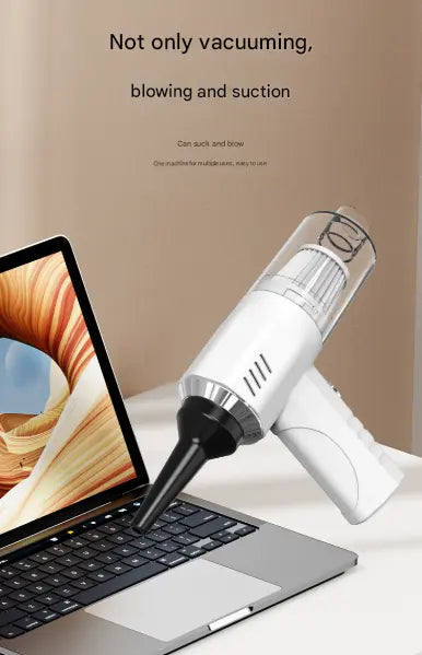 White 2-in-1 Cordless Handheld Vacuum and Air Blower - Portable & Lightweight Cleaner for Car, Home, and Pet Hair Wholesale Hub