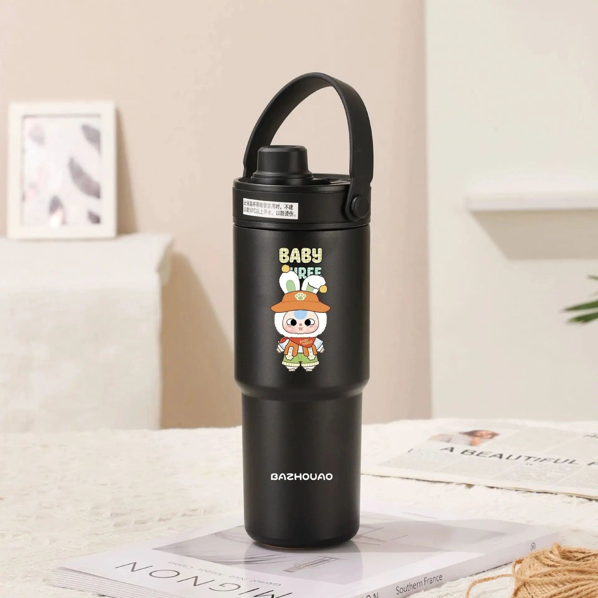 Black - Baby 3 30oz Ceramic-Lined Insulated Tumbler with Handle, 735ml Stainless Steel Travel Mug Wholesale Hub